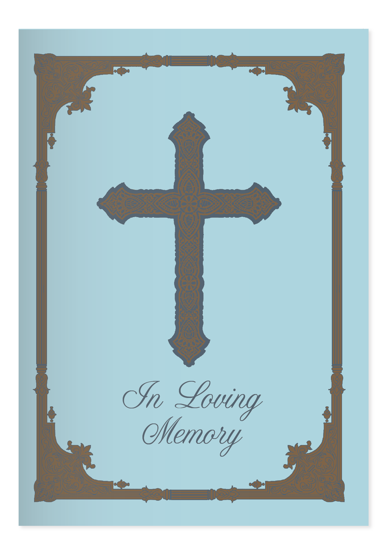 Gold Cross Mary Sympathy Mass Cards